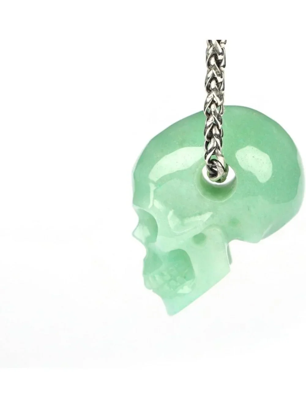Handmade Quartz & Black Obsidian Skull Pendant Necklace, Unique Crystal Jewelry